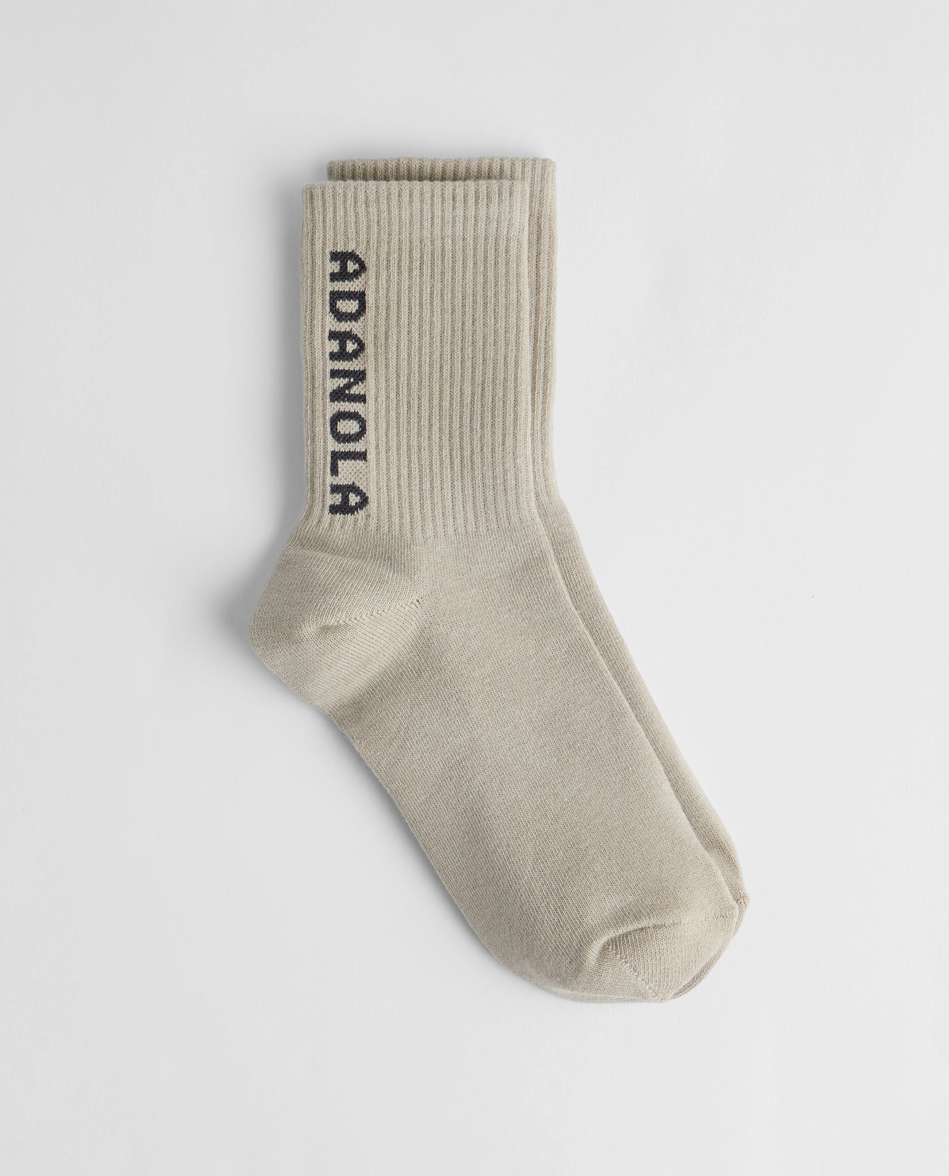 2 Pack Adanola Socks - White/Chacoal, Taupe/Charcoal