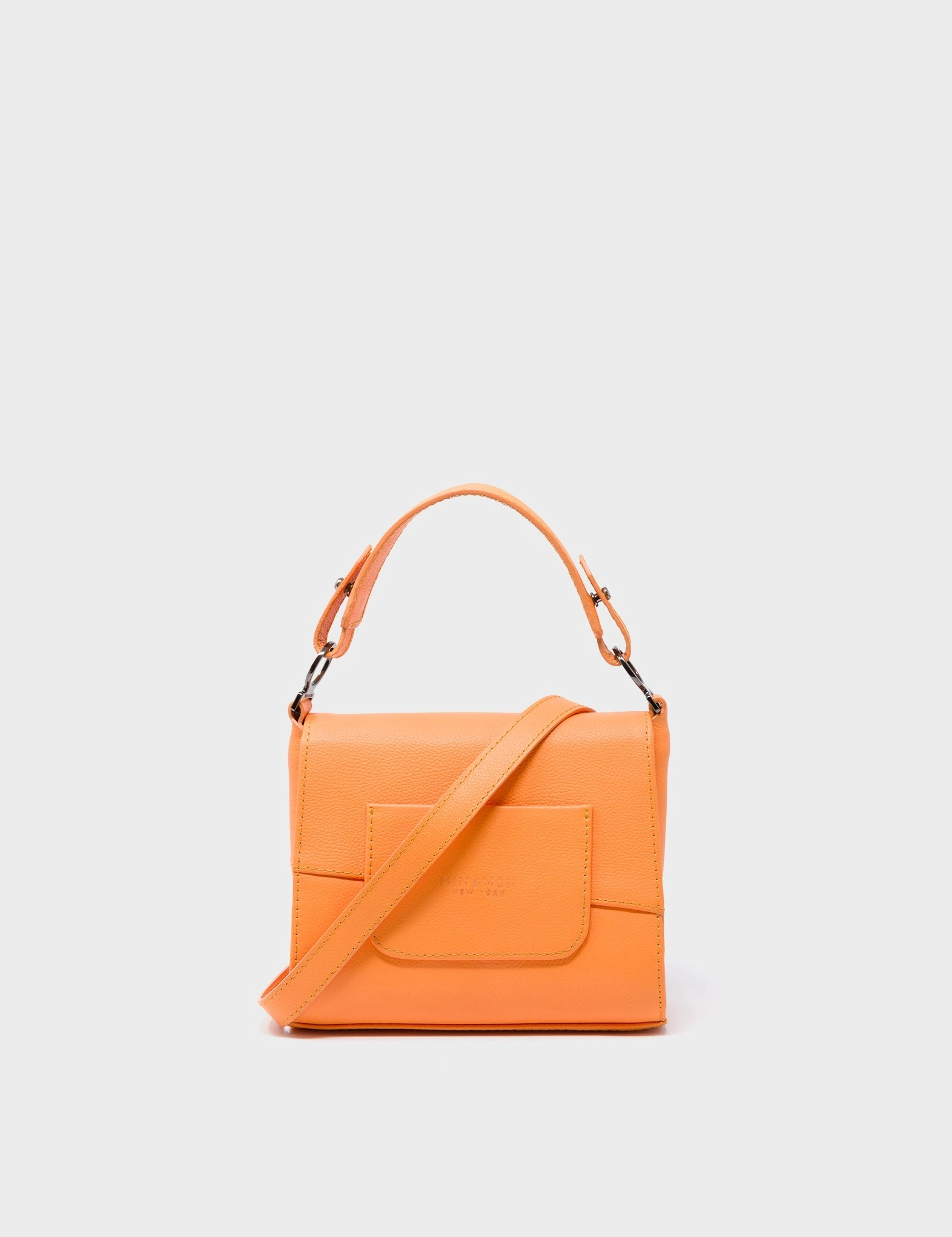 Anastasio Micro Crossbody Handbag Blazing Orange Leather - All Over Eyes Embroidery