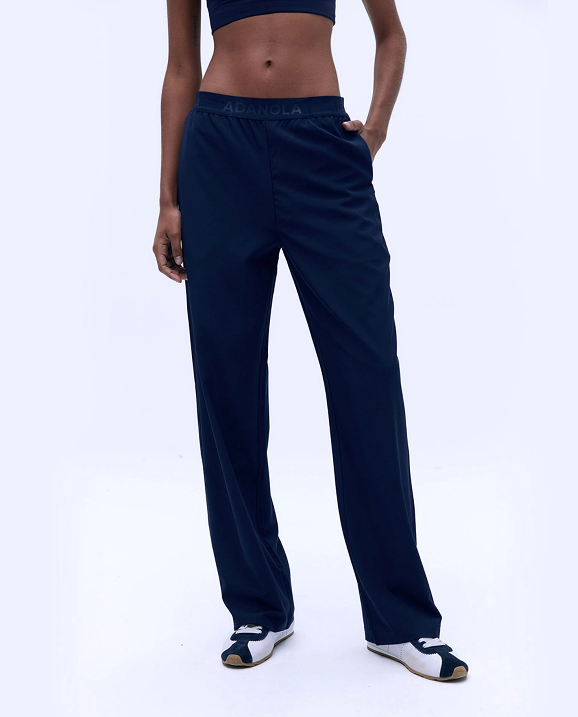 Branded Waistband Pant - Navy Blue