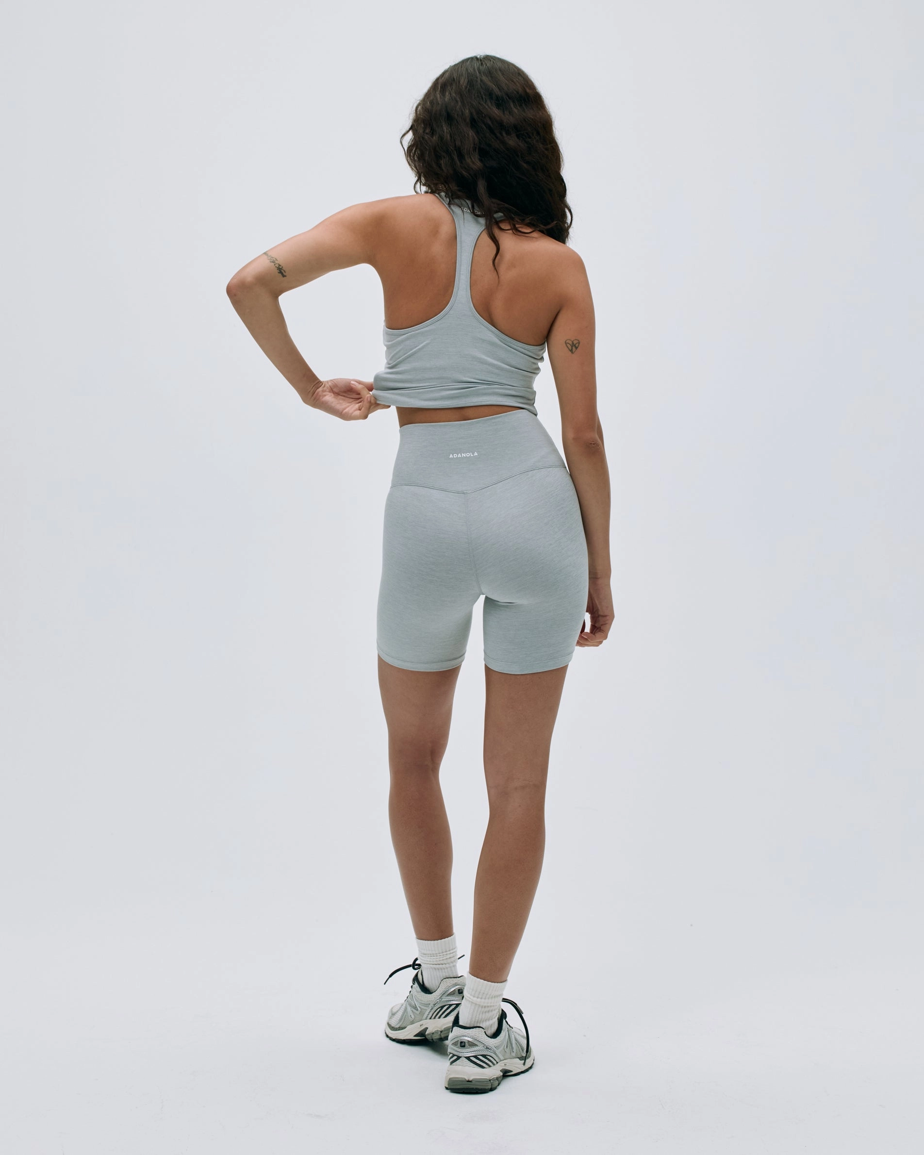 Brushed Crop Shorts - Light Grey Melange