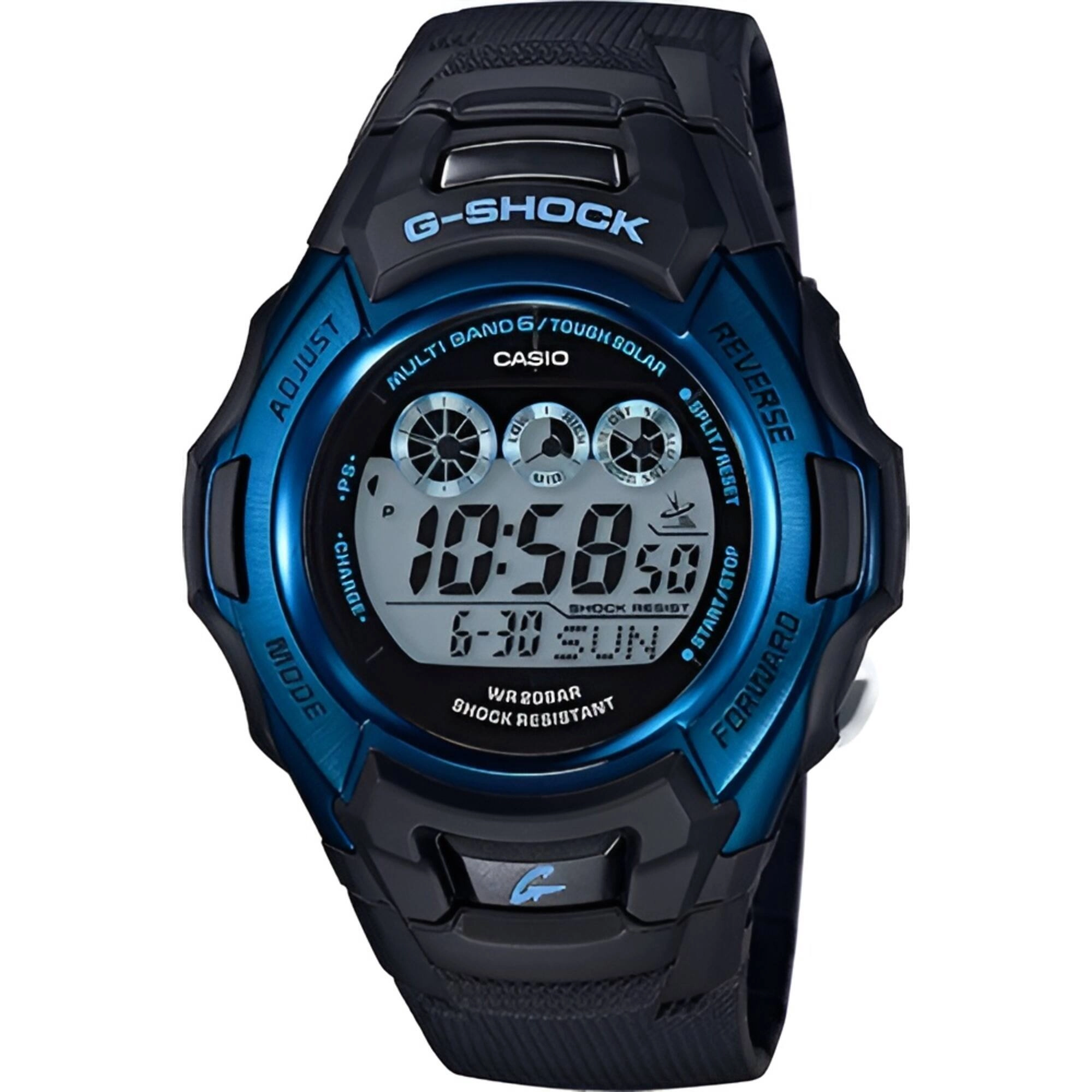 Casio Men's Digital Watch - G-Shock World Time Black Resin Strap Alarm | GWM500F-2