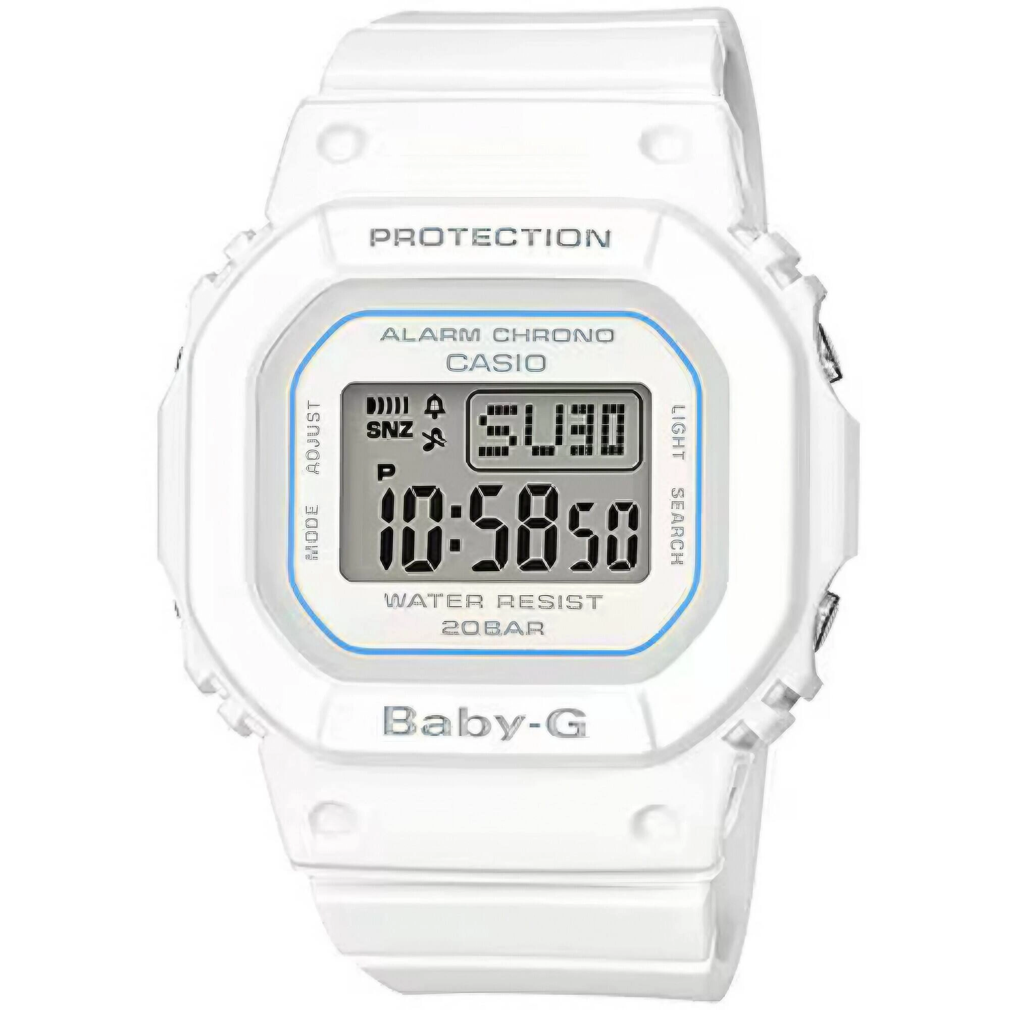 Casio Women's Watch - Baby-G World Time Grey Digi Dial White Resin Strap | BGD560-7