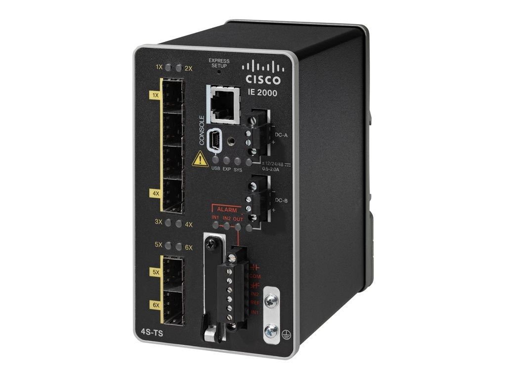 Cisco Industrial Ethernet 2000U Series - Switch - managed - 4 x 100 Mbit SFP   2 x 1000Base-X SFP (uplink) - DIN rail mountable IE-2000U-4S-G-RF