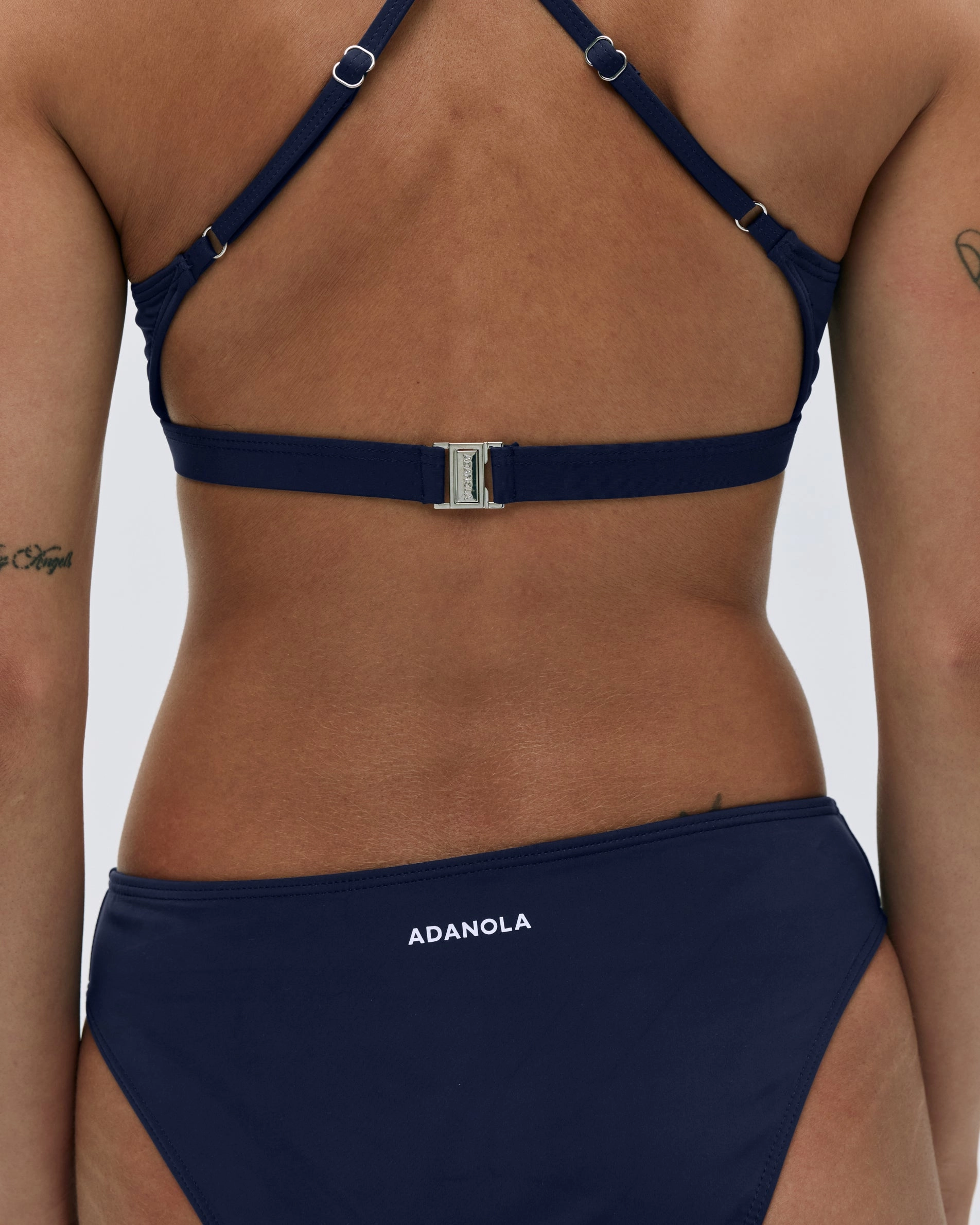 Cross Back Bikini Top - Navy Blue