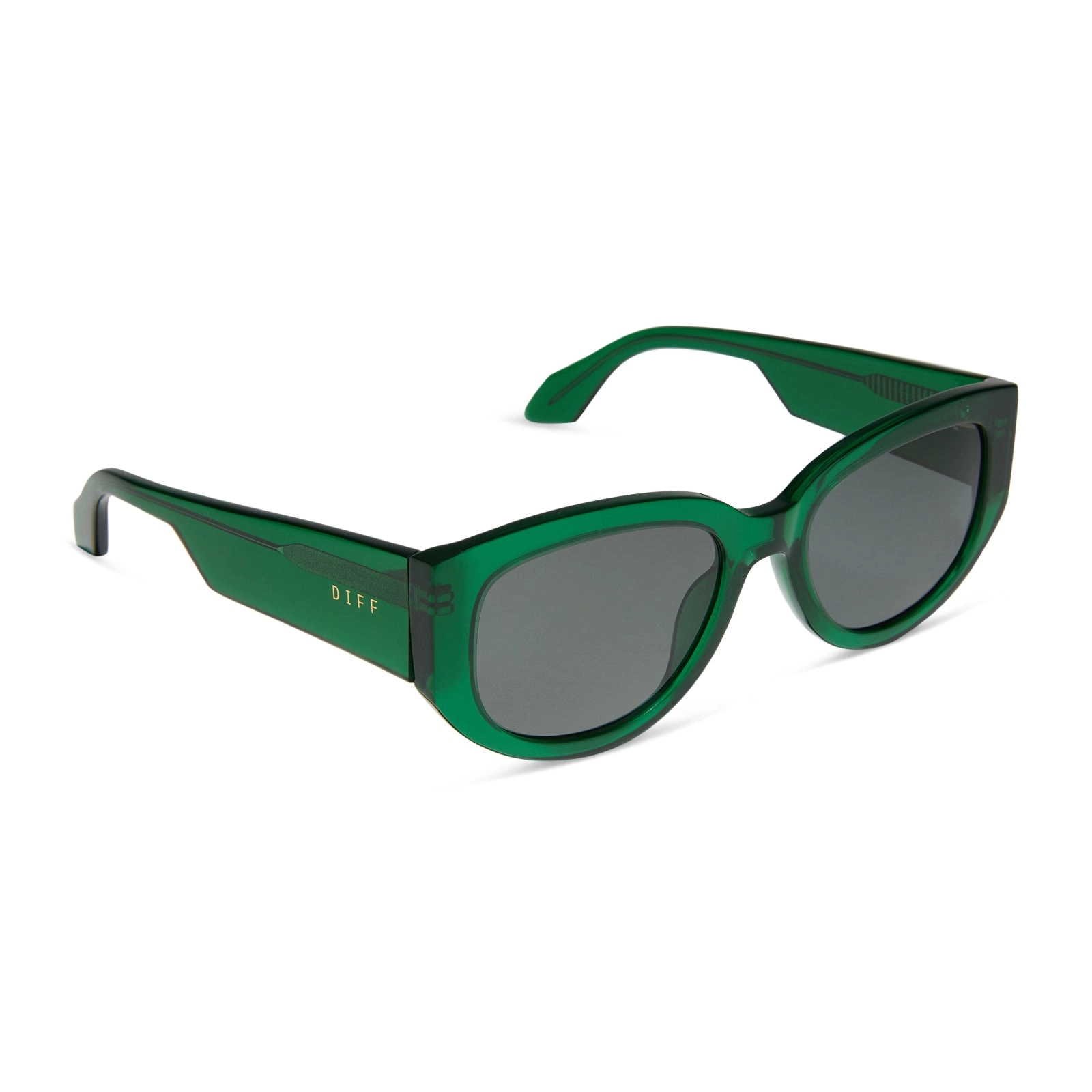 DREW - PALM GREEN CRYSTAL   GREY   POLARIZED SUNGLASSES