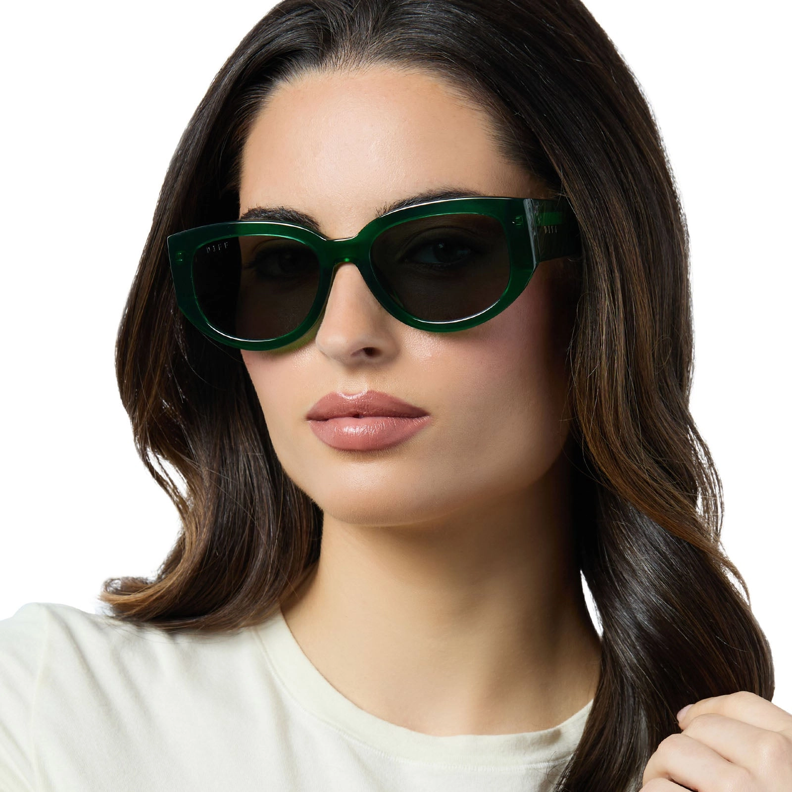 DREW - PALM GREEN CRYSTAL   GREY   POLARIZED SUNGLASSES