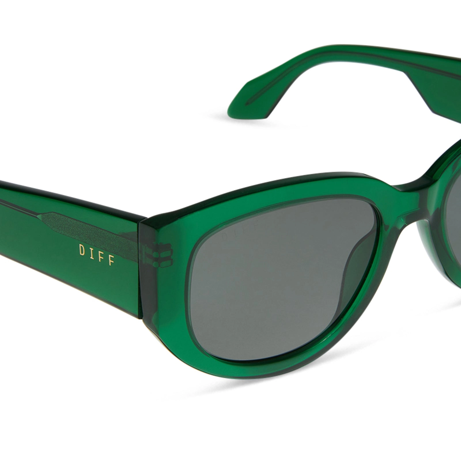 DREW - PALM GREEN CRYSTAL   GREY   POLARIZED SUNGLASSES