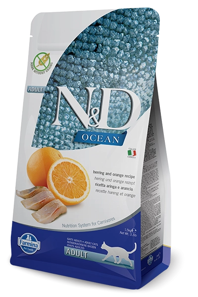 Farmina Natural & Delicious Ocean Herring & Orange Adult Dry Cat Food