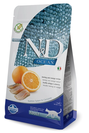 Farmina Natural & Delicious Ocean Herring & Orange Adult Dry Cat Food