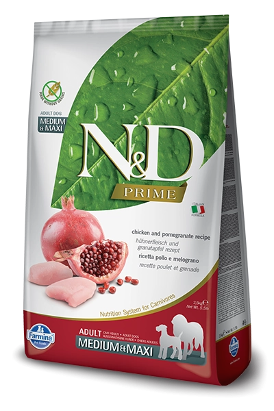 Farmina Natural & Delicious Prime Chicken & Pomegranate Adult Medium & Maxi Dry Dog Food