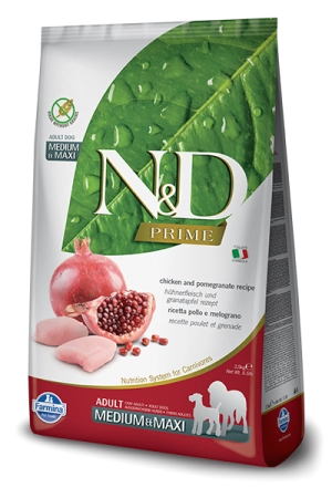 Farmina Natural & Delicious Prime Chicken & Pomegranate Adult Medium & Maxi Dry Dog Food