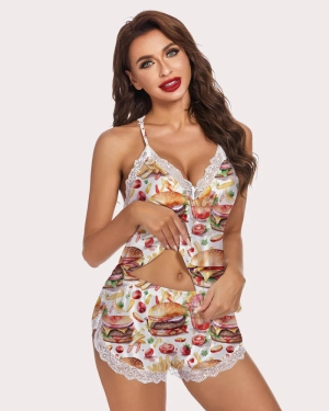 French Fries Hurger Pajamas Sets