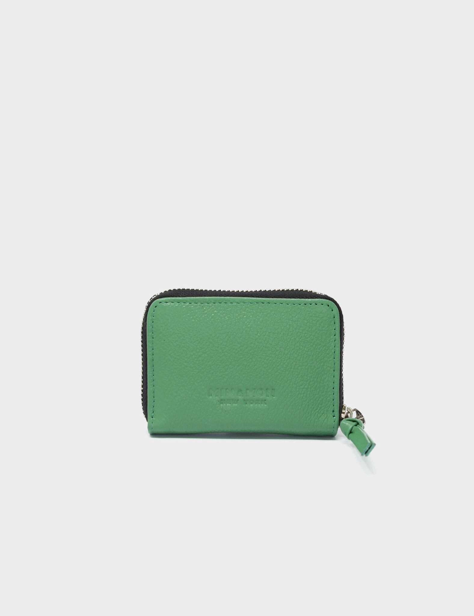 Frodo Basil Green Leather Zip Around Wallet - Eyes Engraved