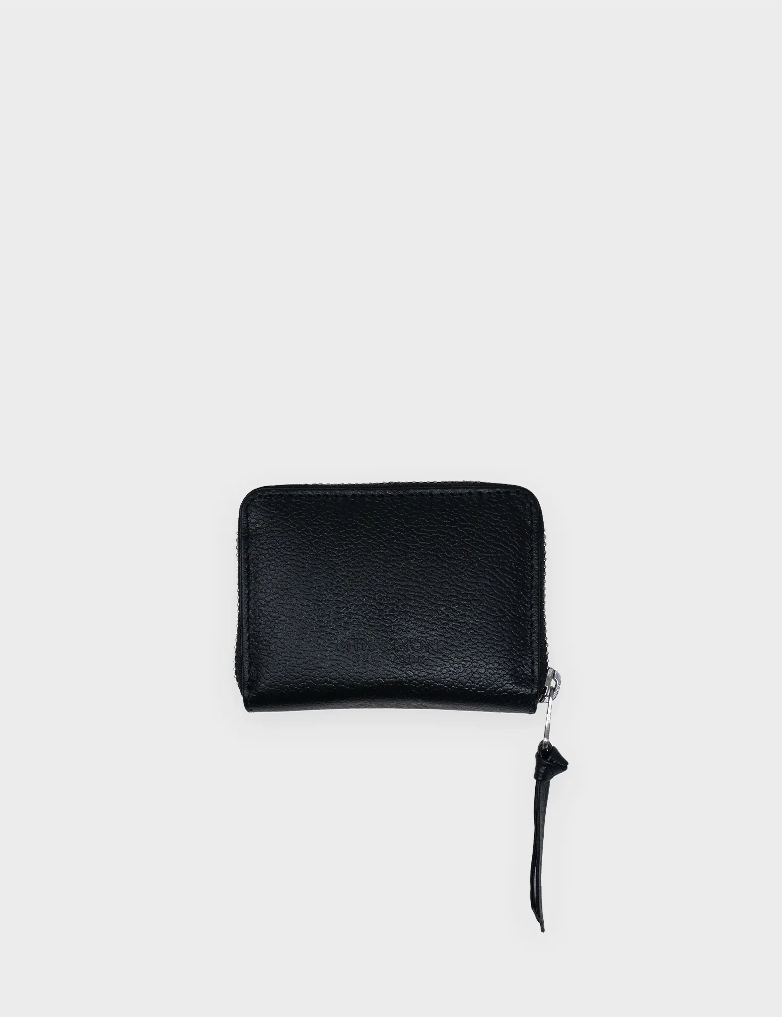 Frodo Black Leather Zip Around Wallet - Happy Cloud Applique