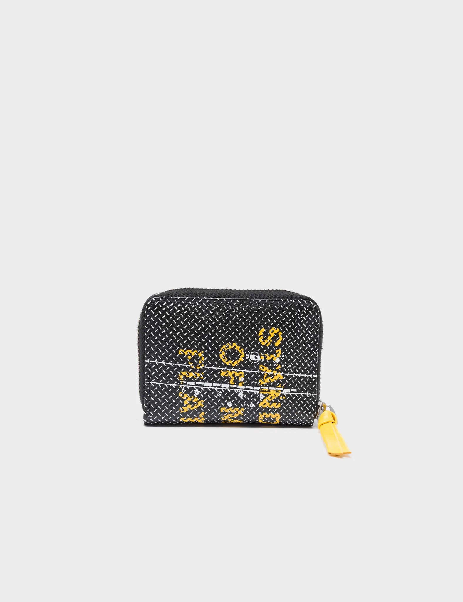 Frodo Black Leather Zip Around Wallet - Metal Platform Design