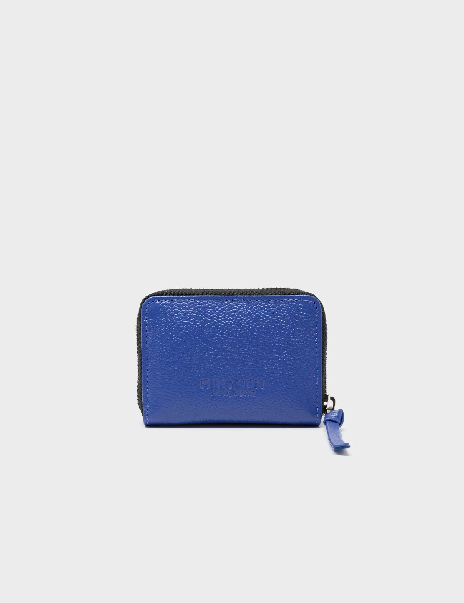 Frodo Blue Leather Zip Around Wallet - Eyes Engraved