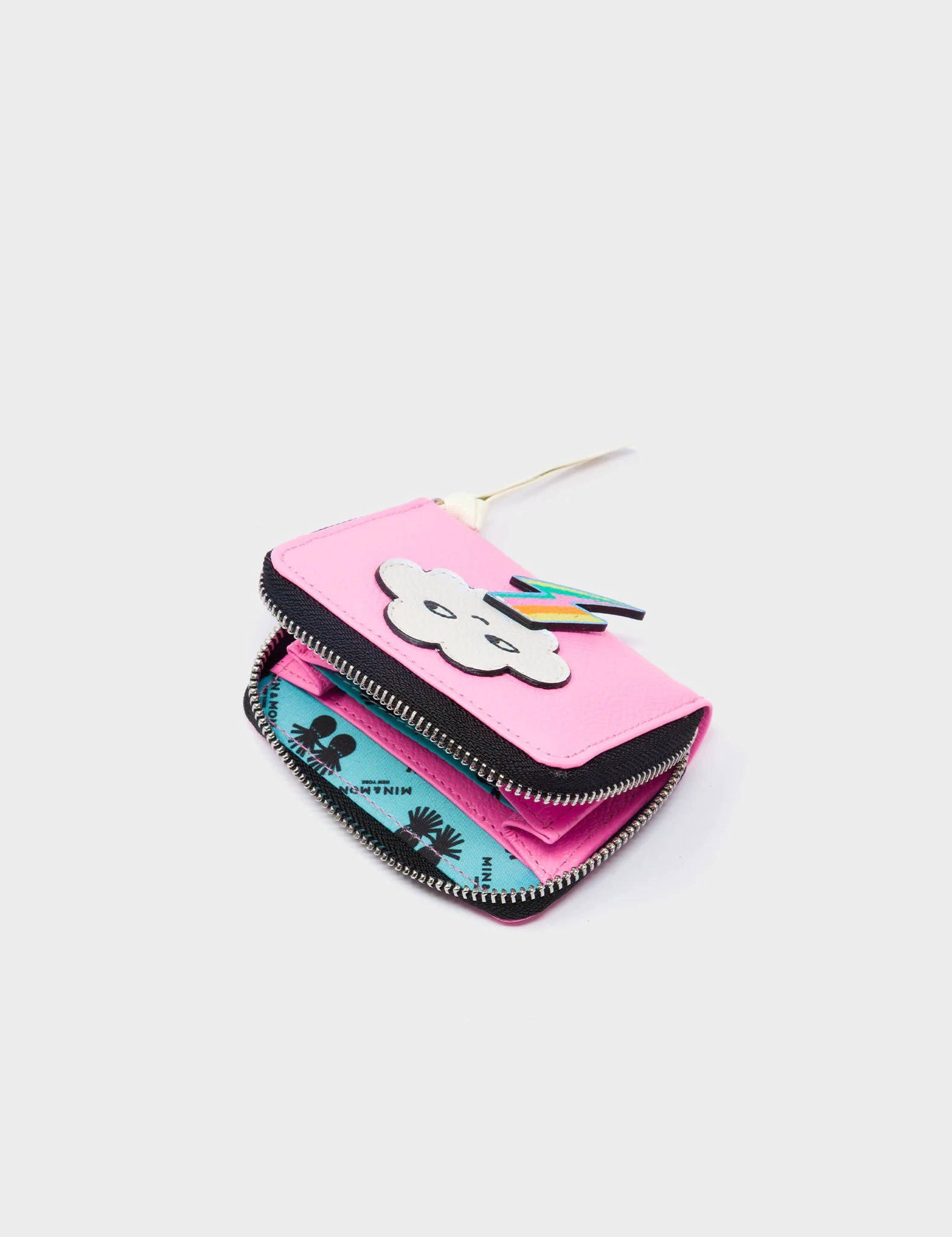 Frodo Bubblegum Pink Leather Zip Around Wallet - Flashie the Cloud Applique