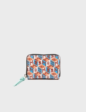 Frodo Cream Leather Zip Around Wallet - Groovin' Galaxies Print