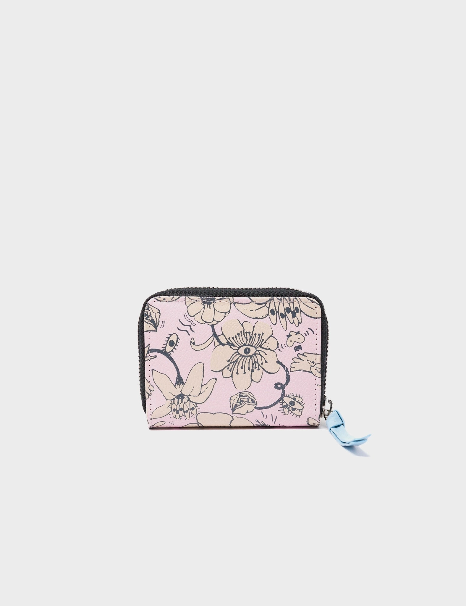 Frodo Parfait Pink Leather Zip Around Wallet - Tangle Tales Black Design