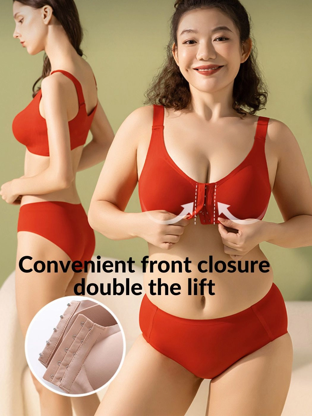 Front Close Bras Wireless Bra Detachable Shoulder Straps