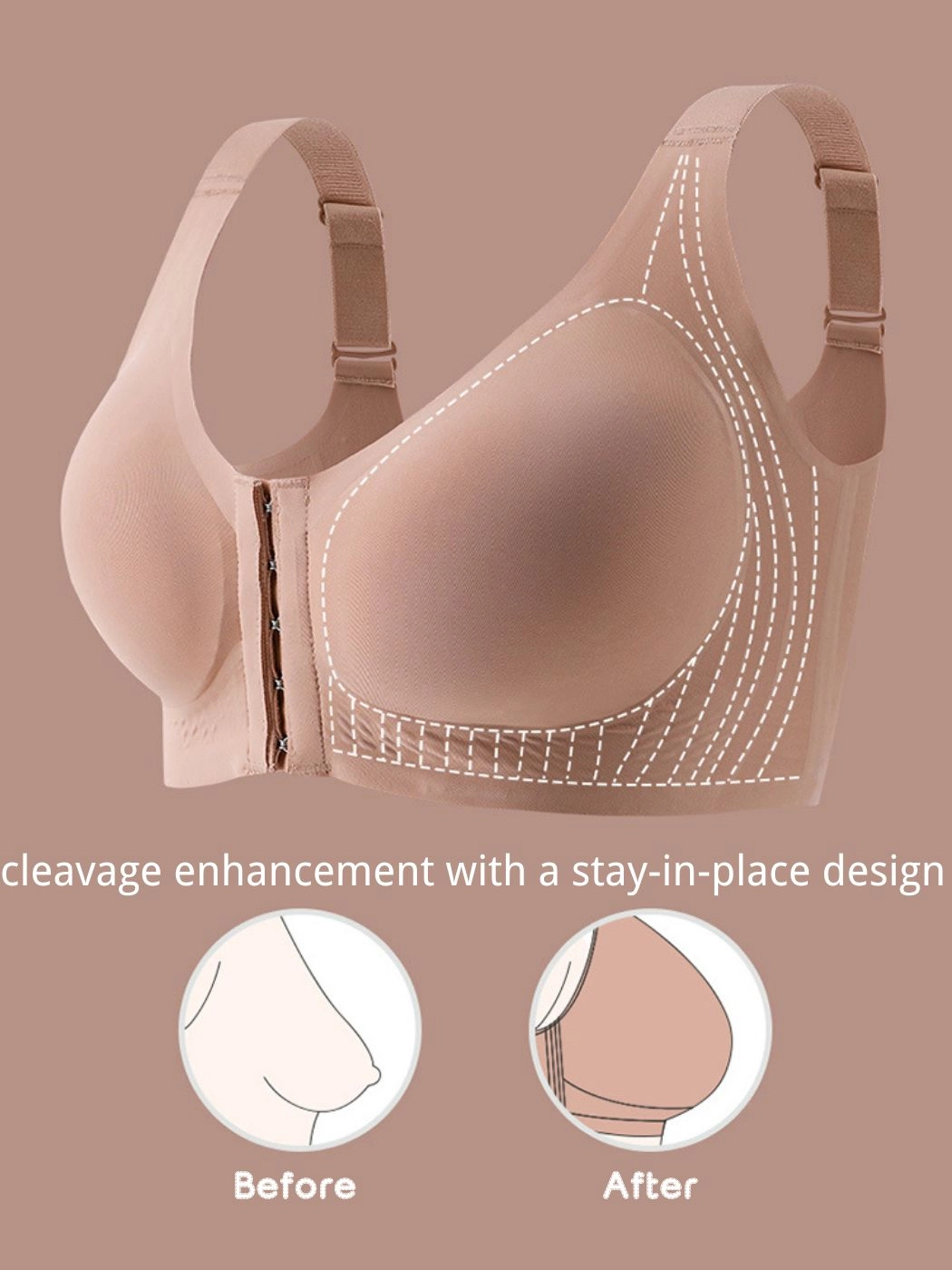 Front Close Bras Wireless Bra Detachable Shoulder Straps