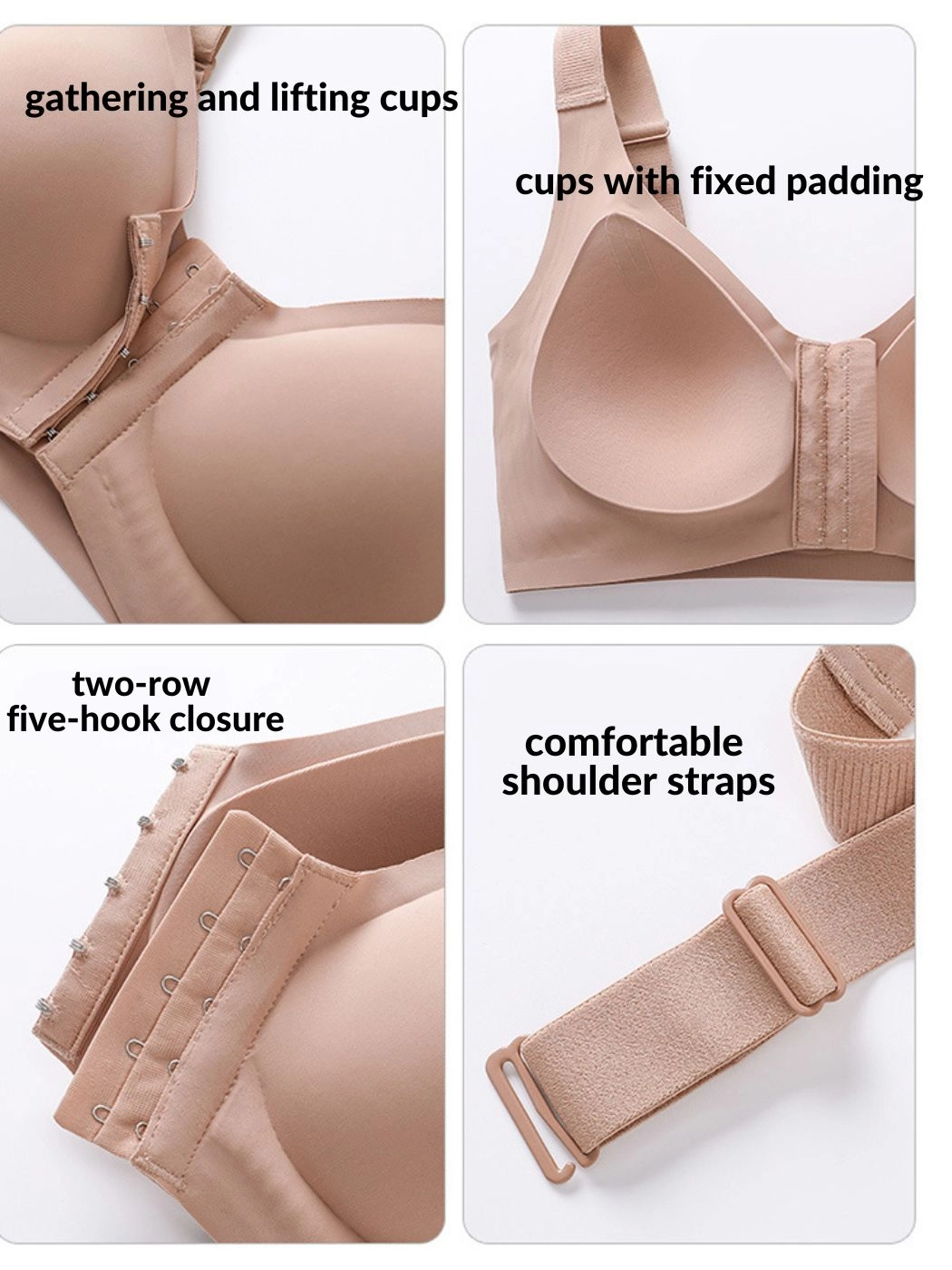 Front Close Bras Wireless Bra Detachable Shoulder Straps