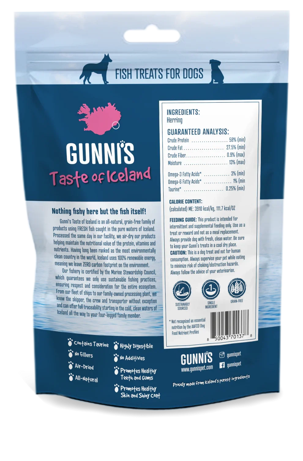 Gunni's Whole Herring Dog Treats