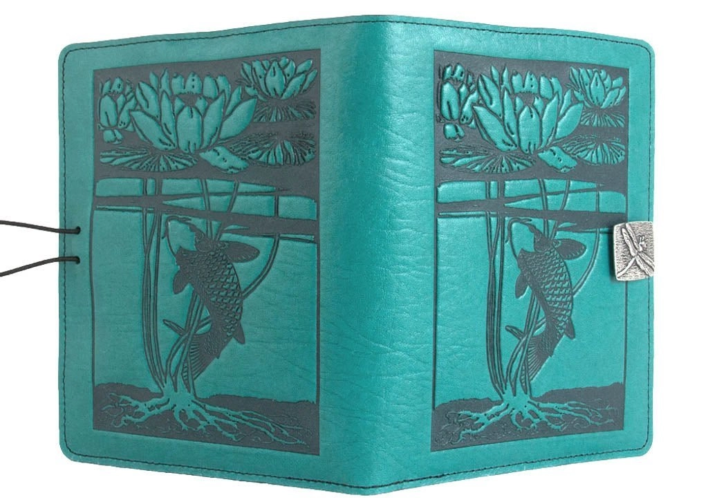 HAPPY EXTRA, Leather Cover for Kindle Paperwhite & Colorsoft, Water Lily Koi