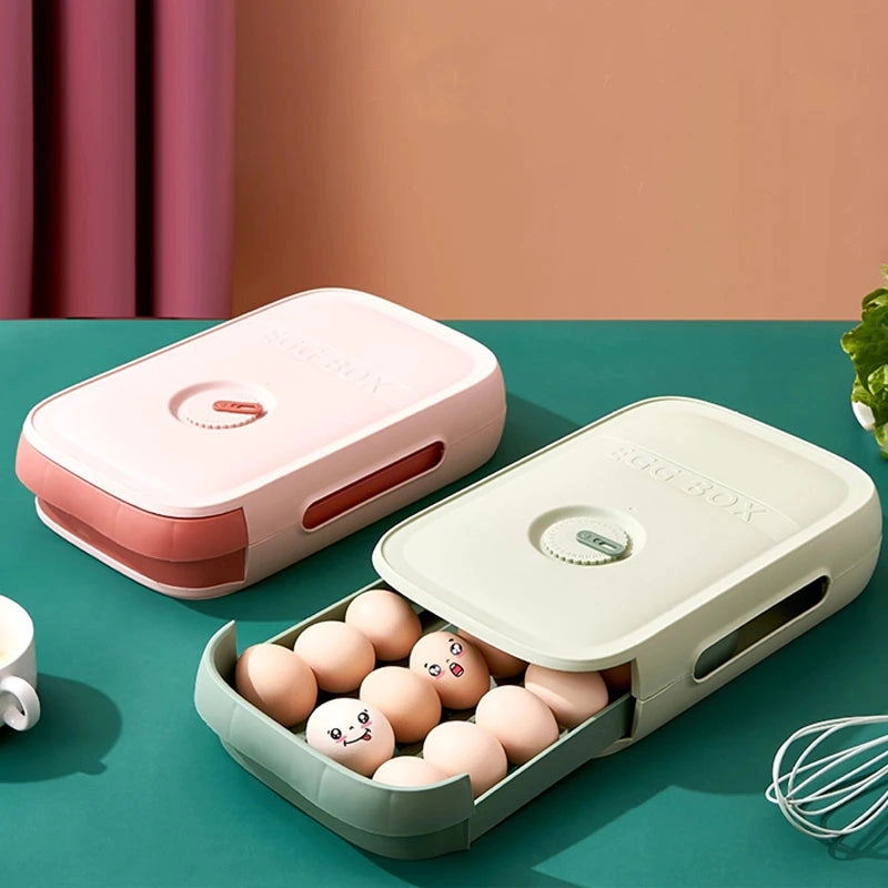Kitchen Can Stack Egg Box With Lid Anti-Drop Egg Tray Household Egg Rack