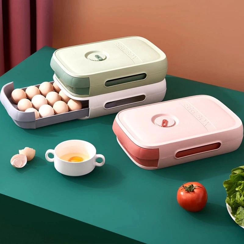 Kitchen Can Stack Egg Box With Lid Anti-Drop Egg Tray Household Egg Rack