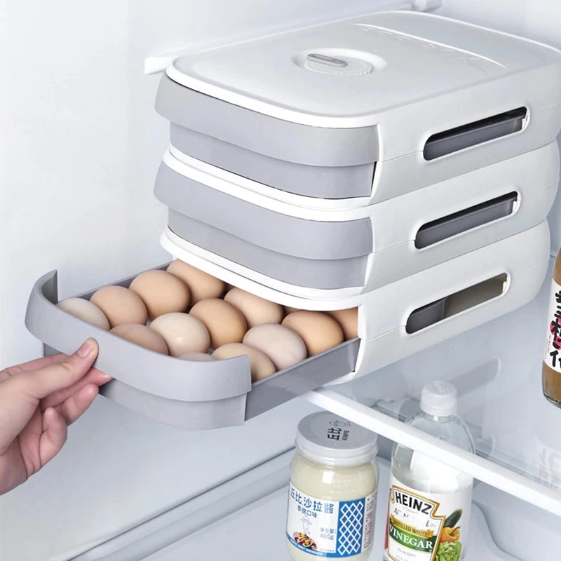 Kitchen Can Stack Egg Box With Lid Anti-Drop Egg Tray Household Egg Rack