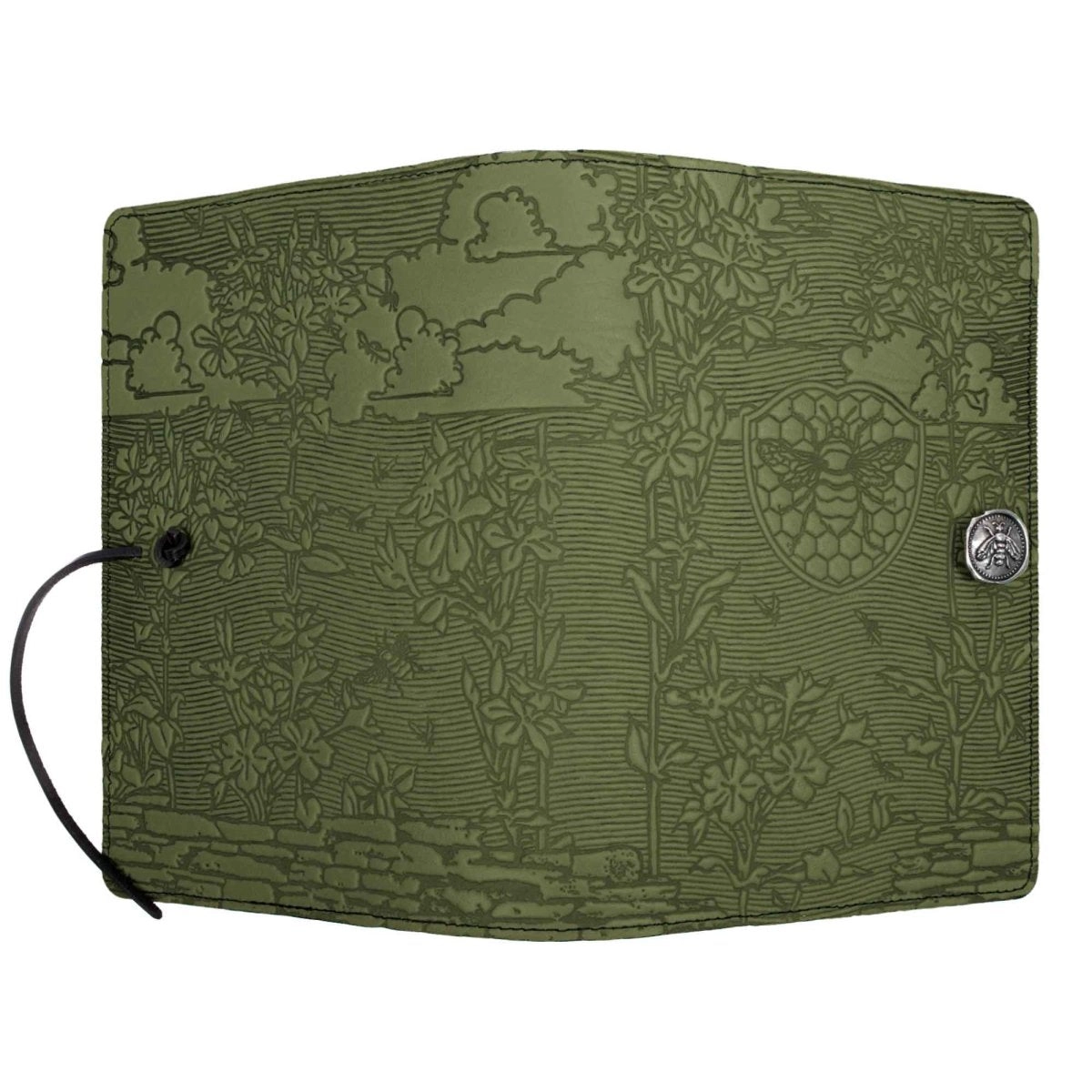 Leather Refillable Journal Notebook, Bee Garden