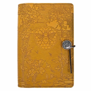 Leather Refillable Journal Notebook, Bee Garden