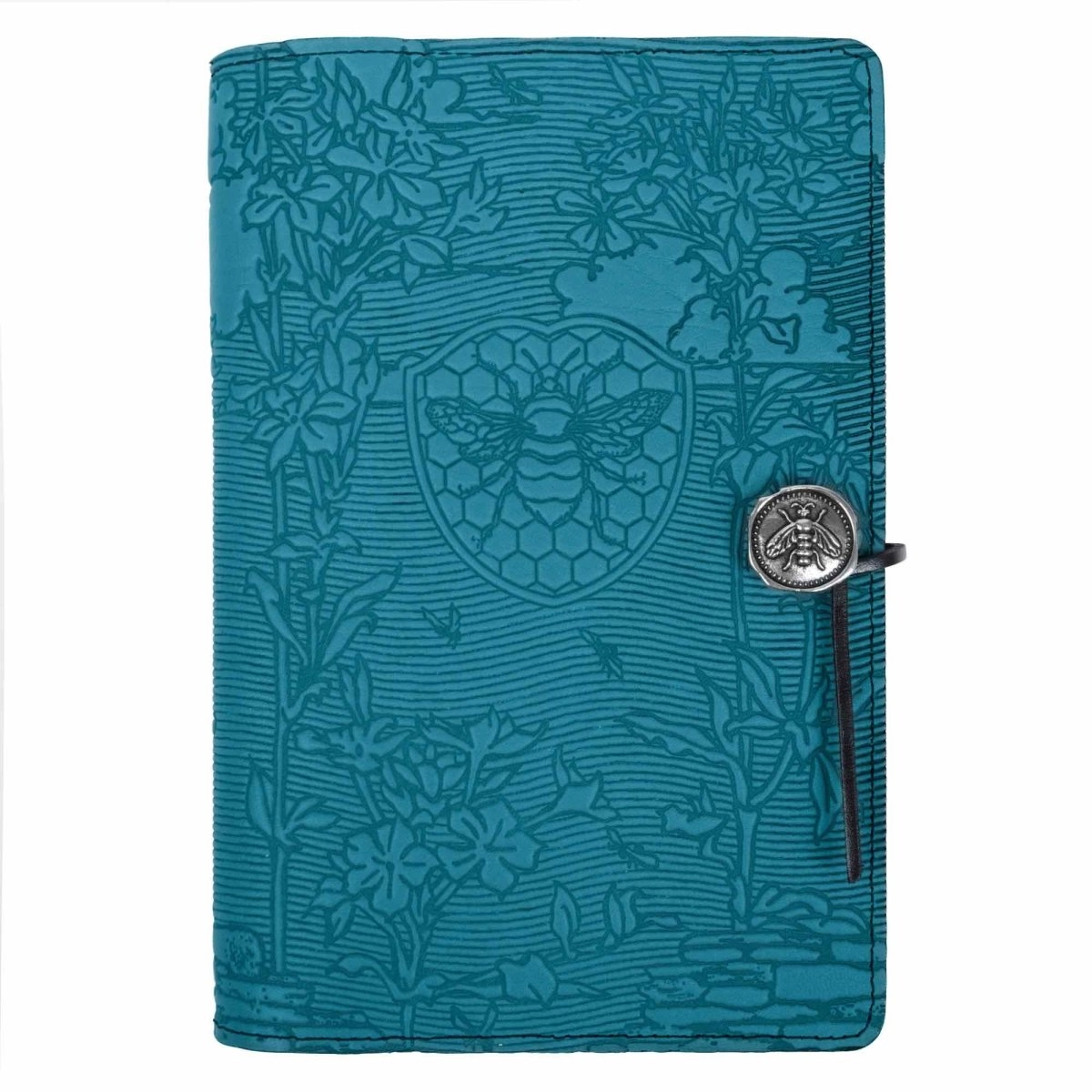 Leather Refillable Journal Notebook, Bee Garden