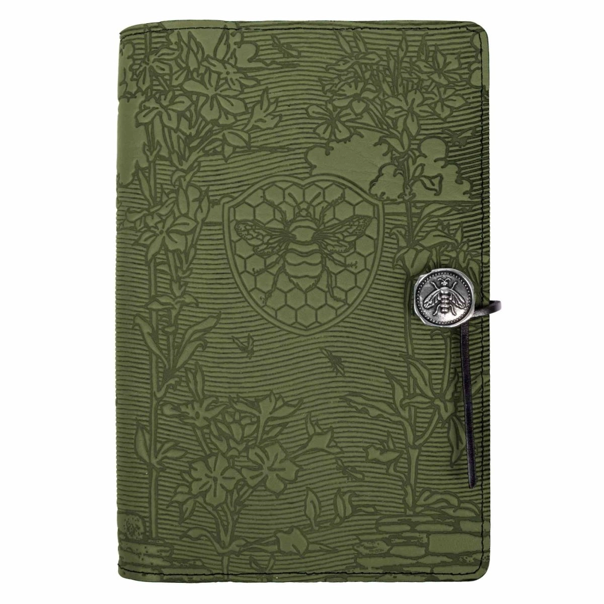 Leather Refillable Journal Notebook, Bee Garden