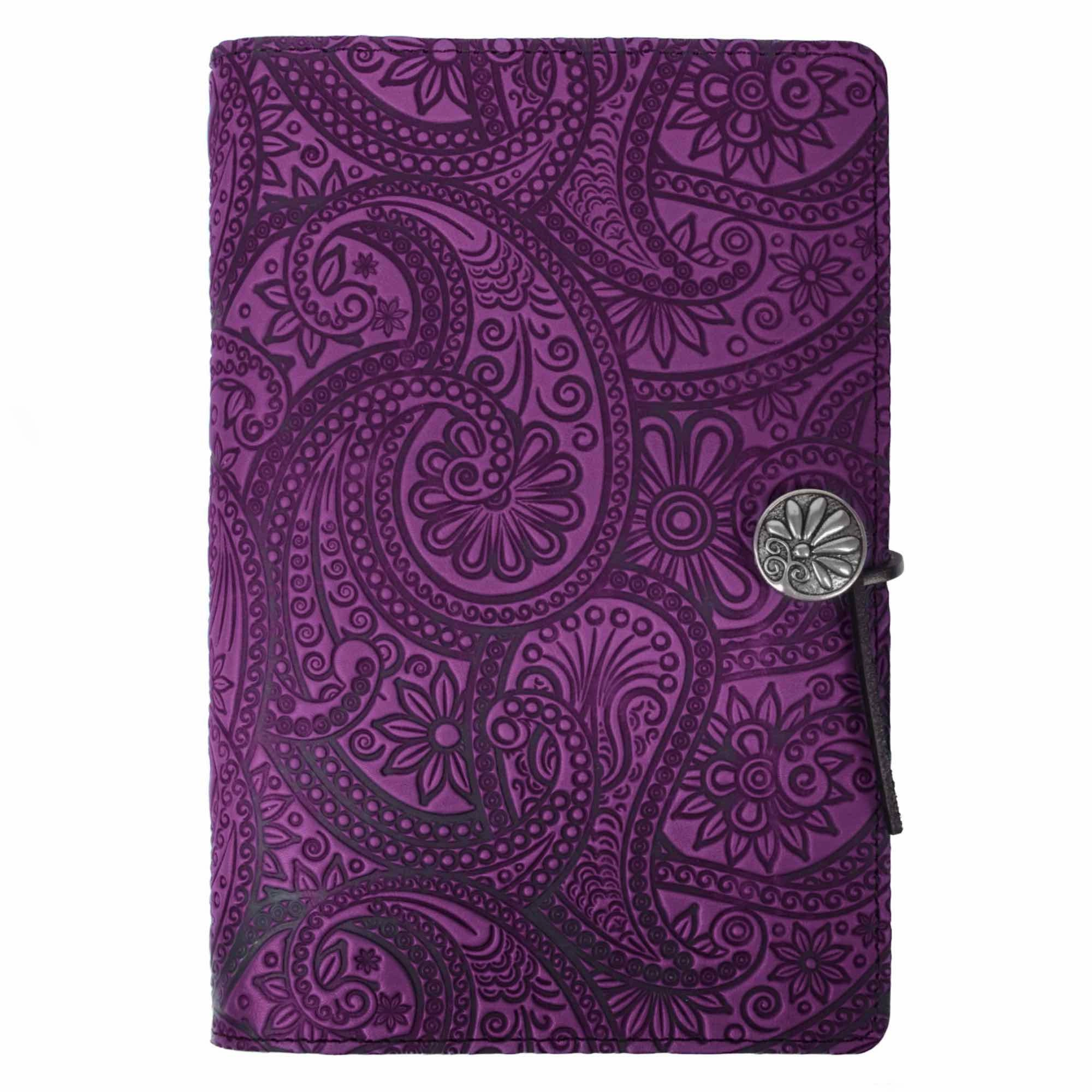 Leather Refillable Journal Notebook, Paisley