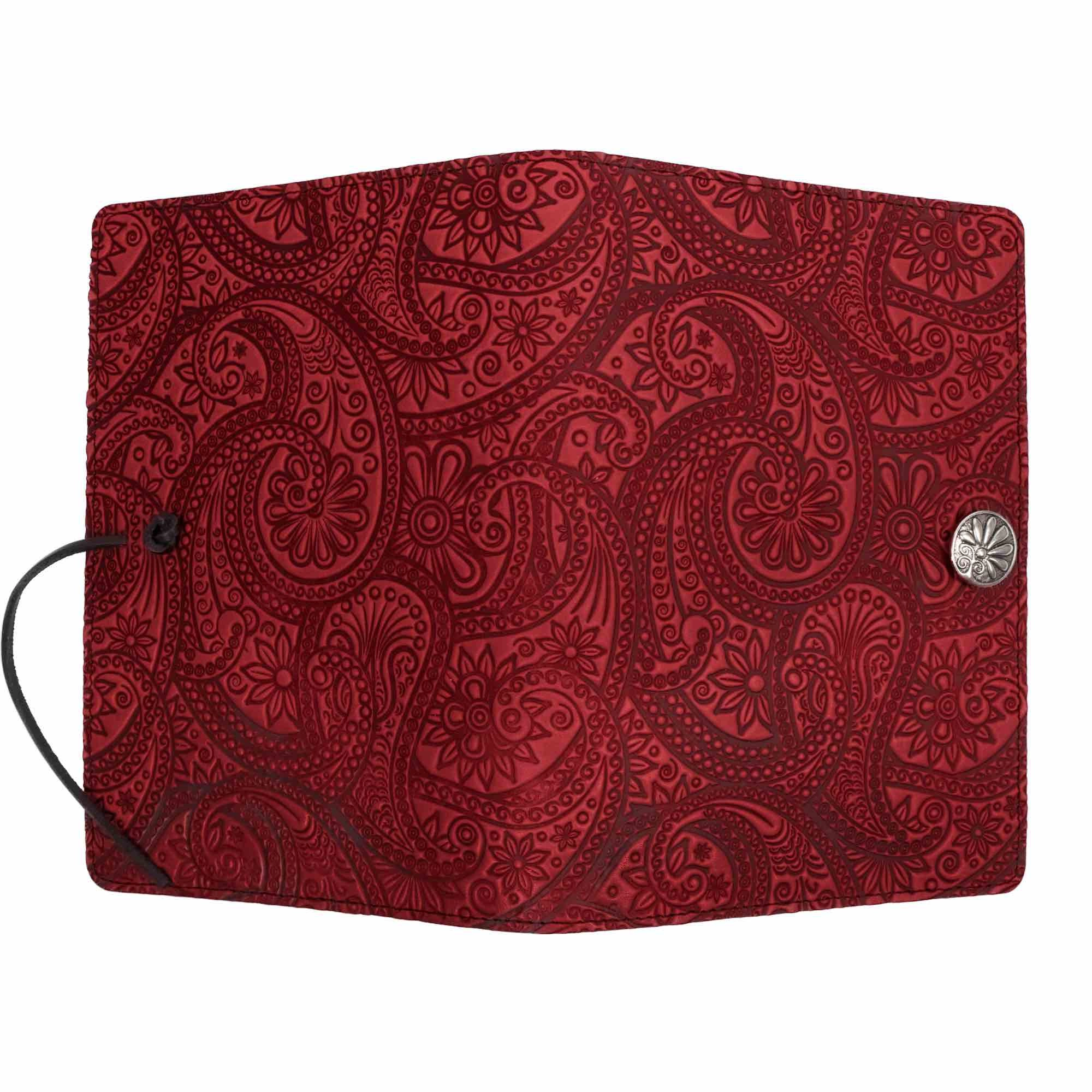 Leather Refillable Journal Notebook, Paisley