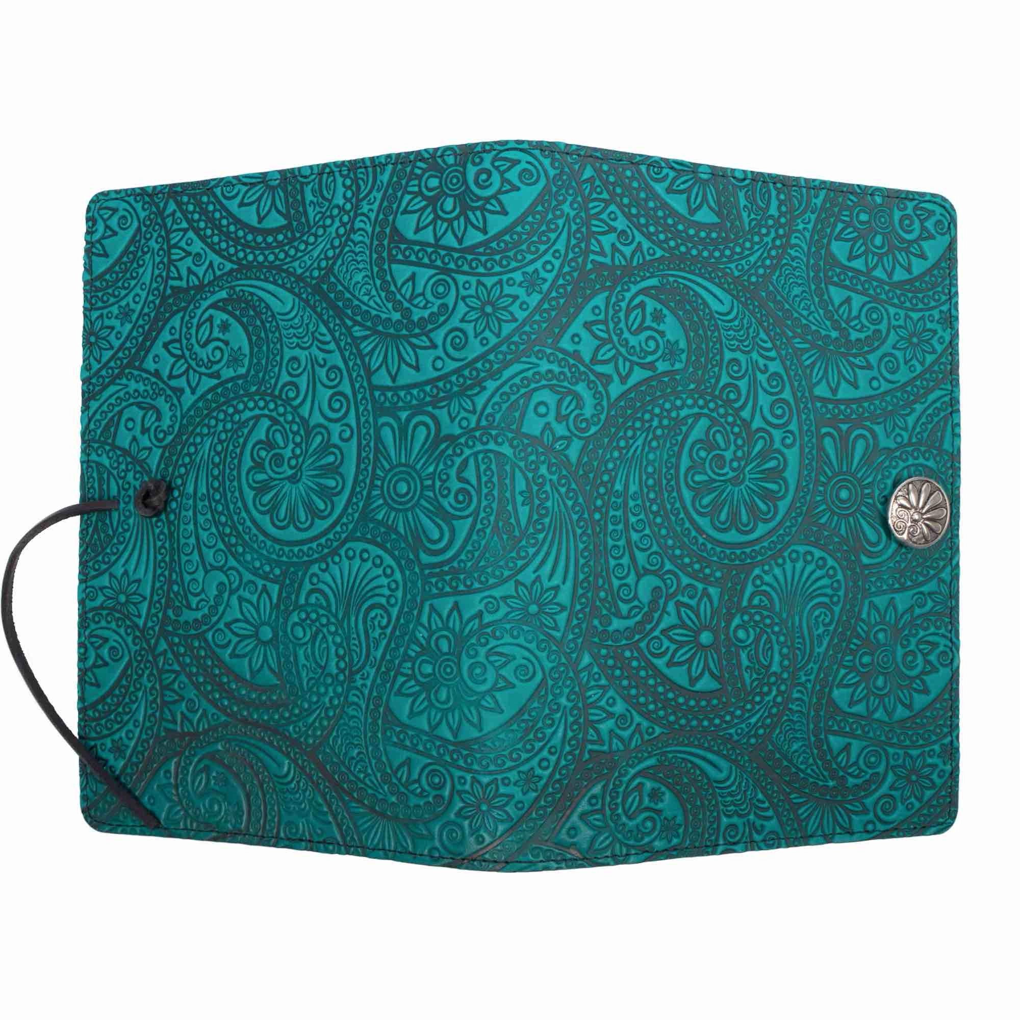 Leather Refillable Journal Notebook, Paisley