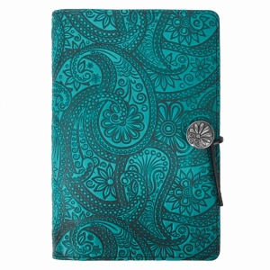 Leather Refillable Journal Notebook, Paisley