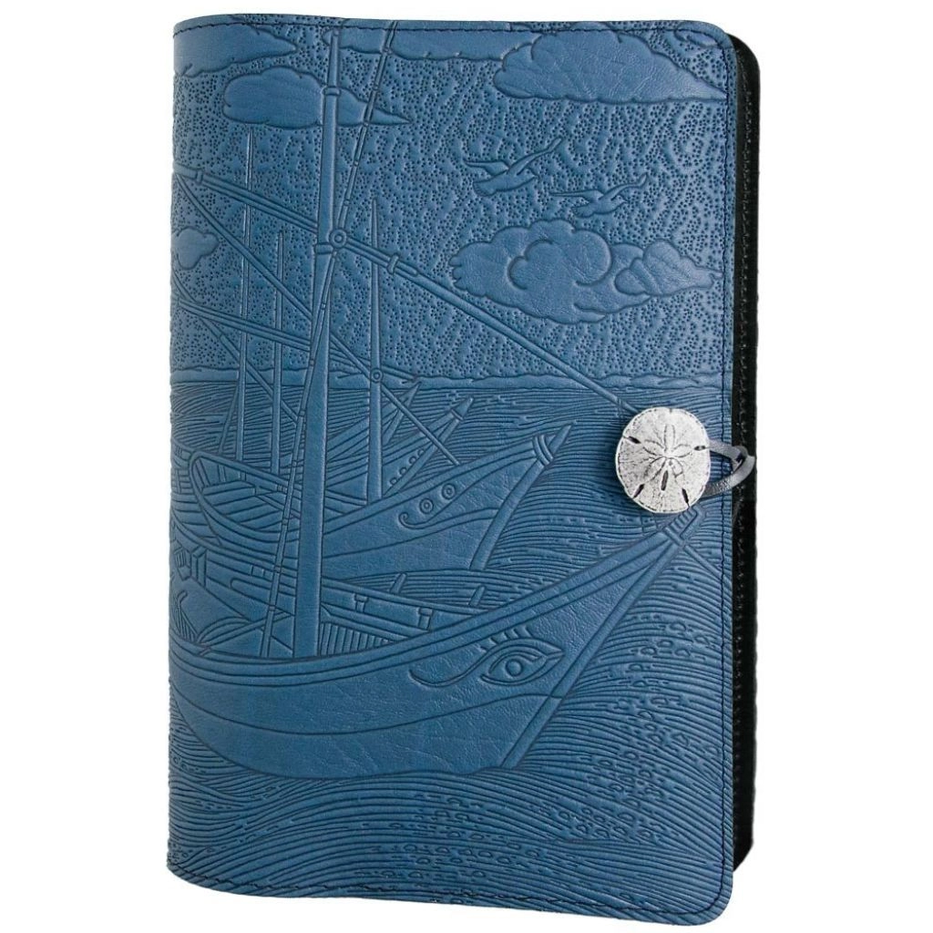 Leather Refillable Journal Notebook, Van Gogh Boats