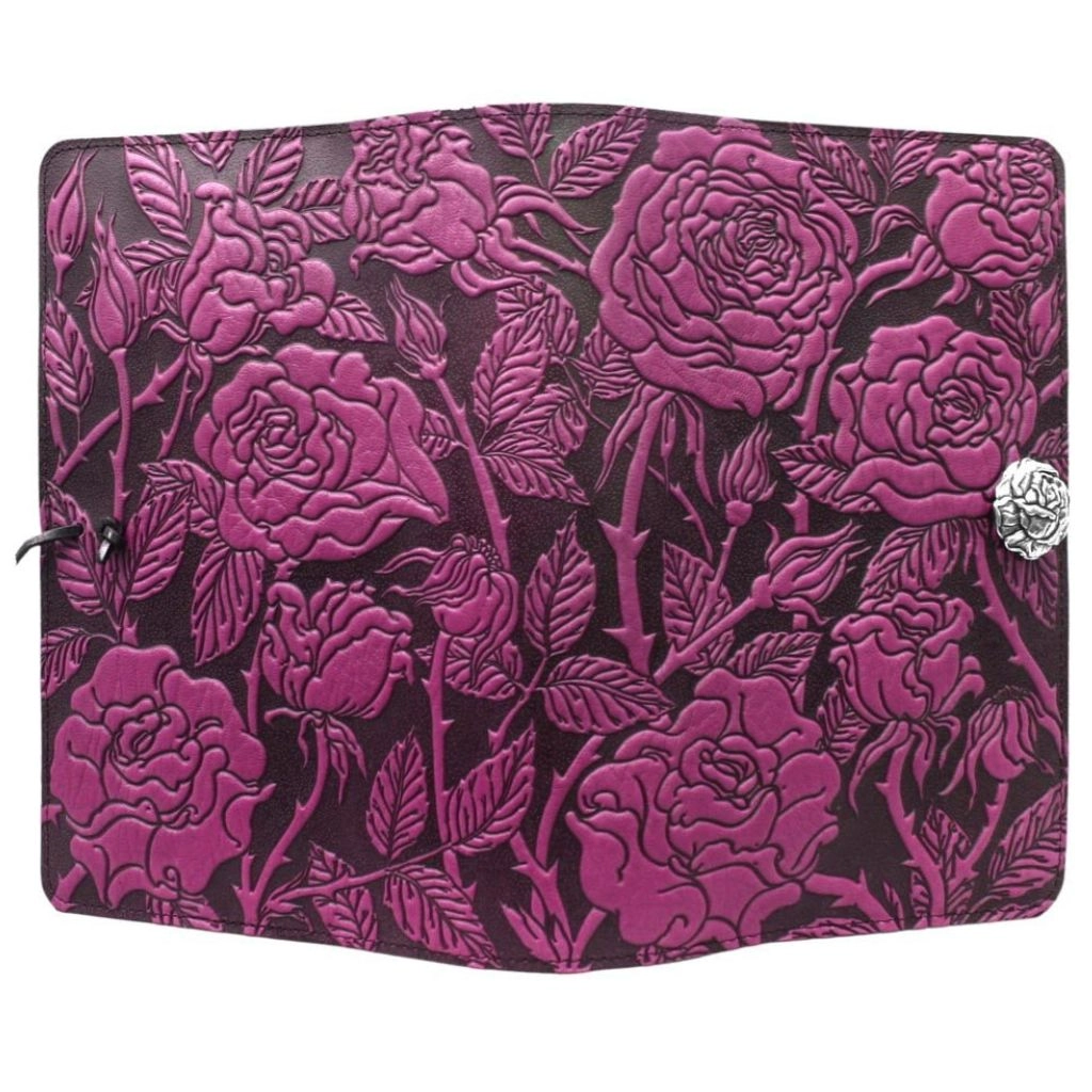 Leather Refillable Journal Notebook, Wild Rose