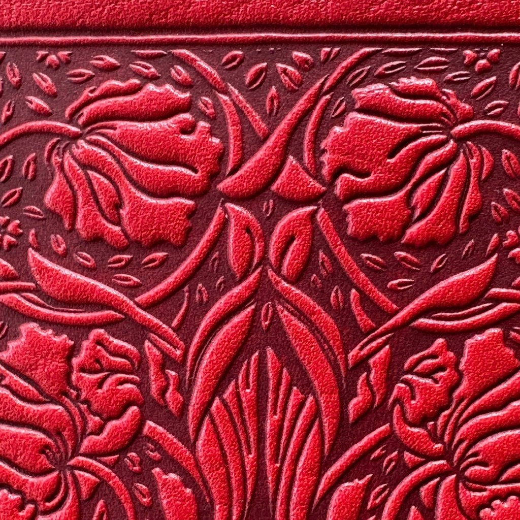 Leather Refillable Journal Notebook, William Morris Tulips