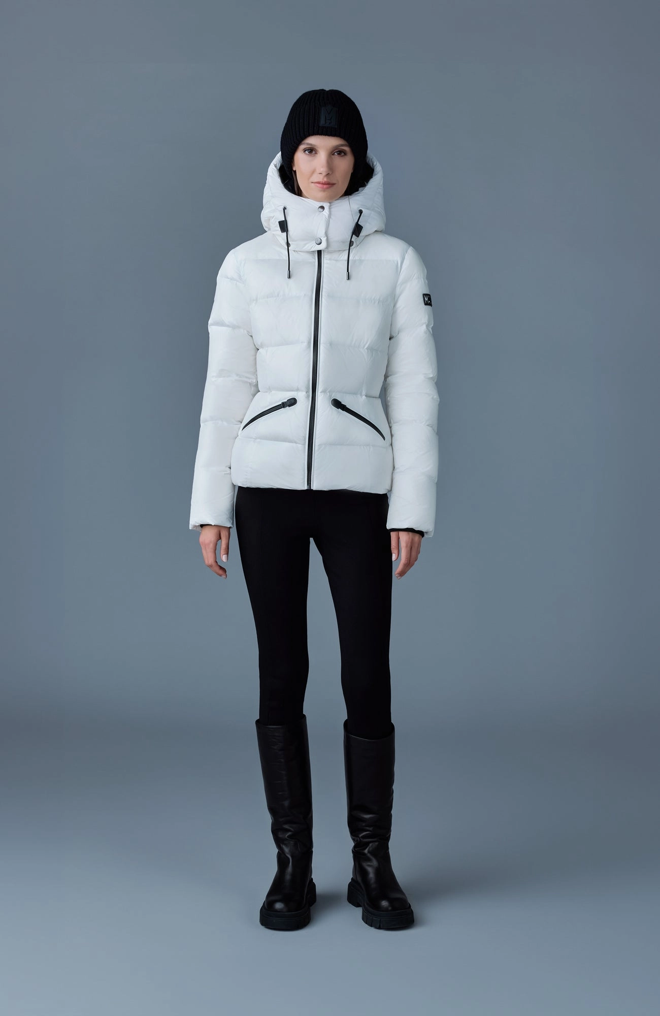 MADALYN lustrous light down jacket with hood for ladies White