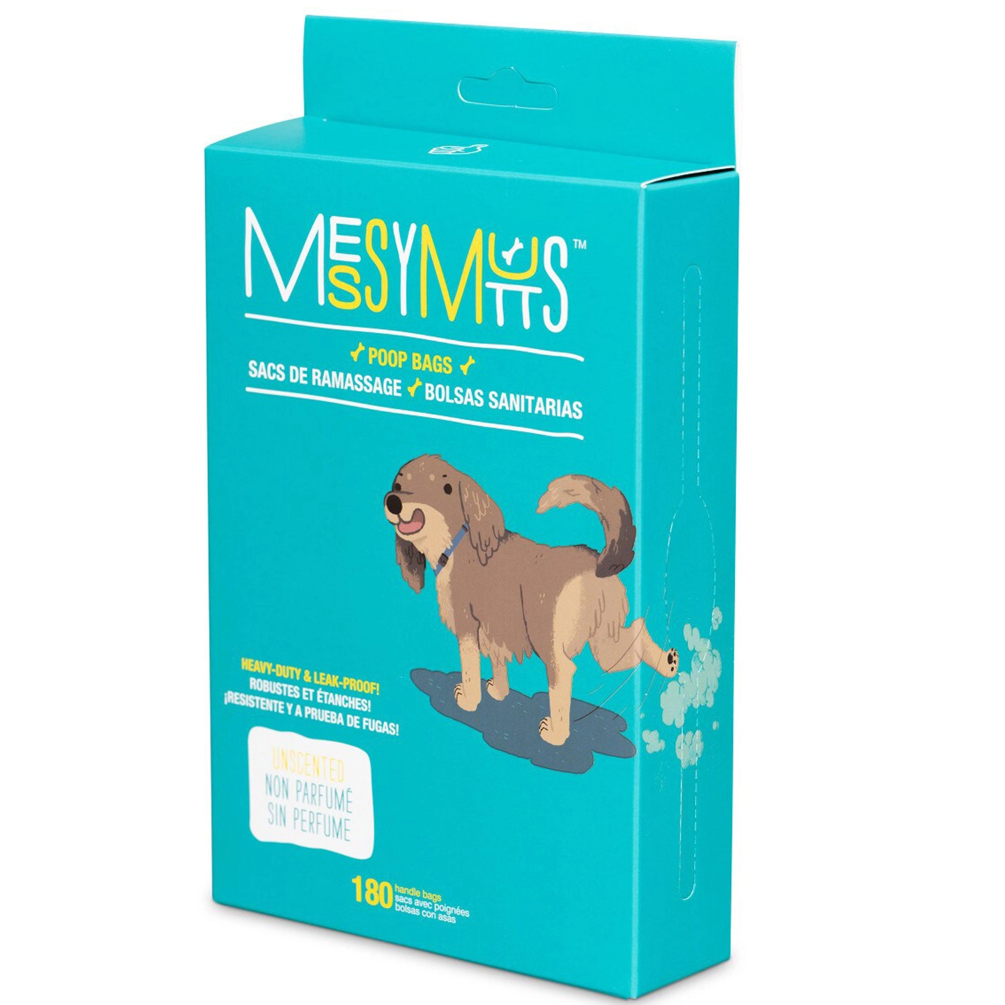 Messy Mutts Tie Up Handle Poop Bags Blue Dog Waste Management
