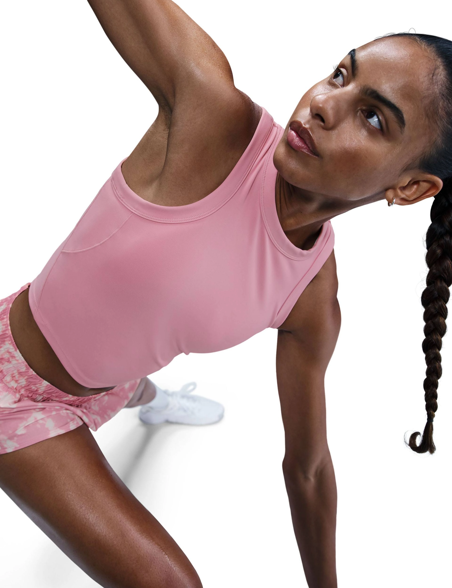 One Fitted Dri-FIT Cropped Tank Top - Elemental Pink/Black