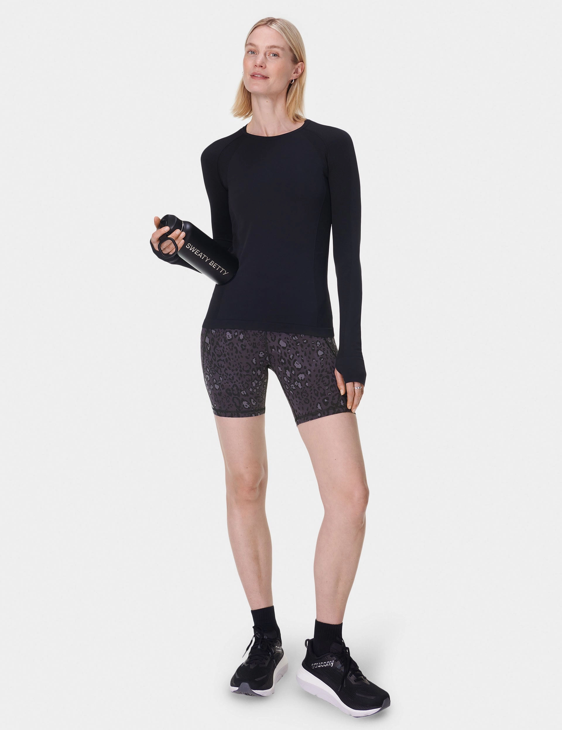 Power 6" Cycling Shorts - Black Luxe Leopard