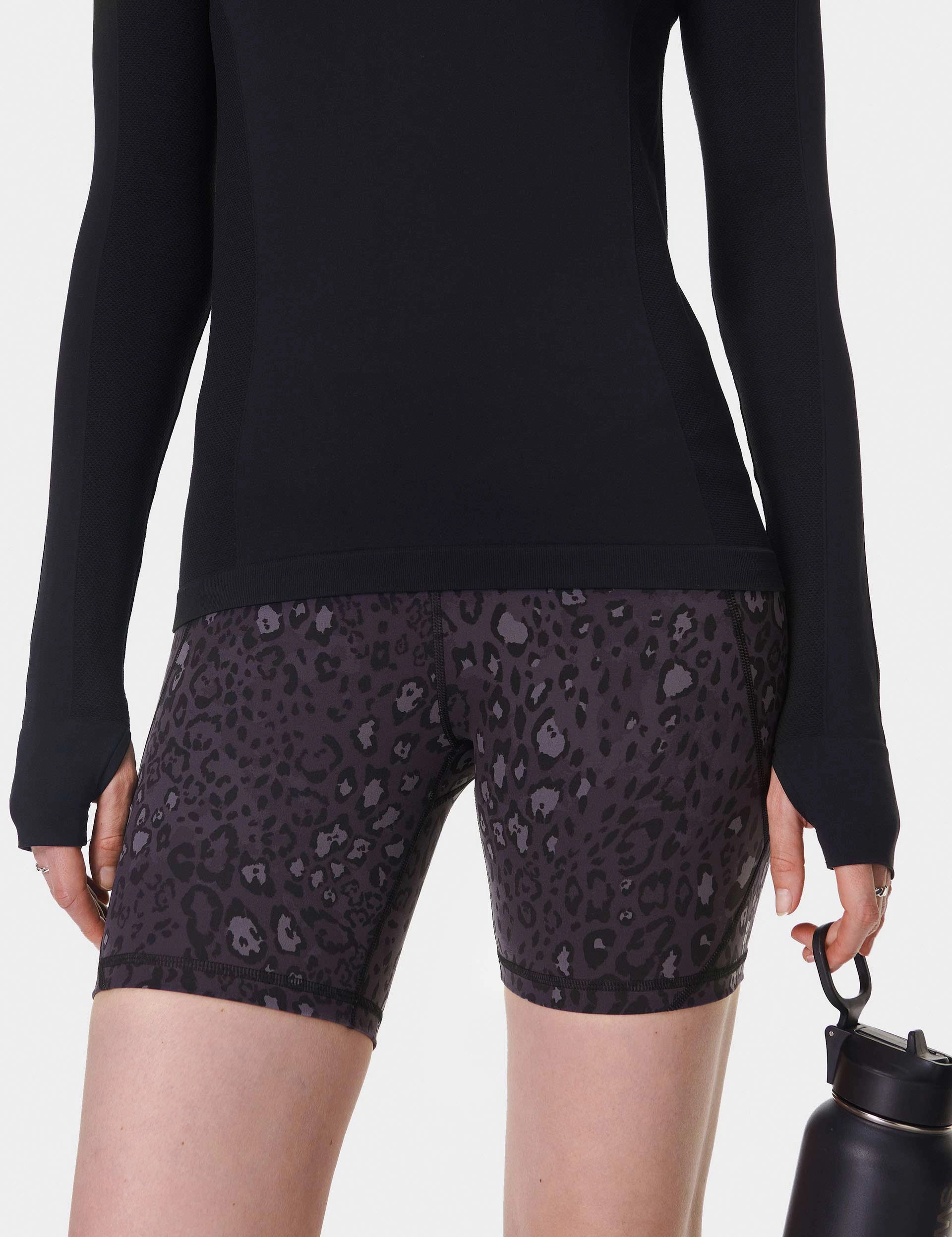 Power 6" Cycling Shorts - Black Luxe Leopard