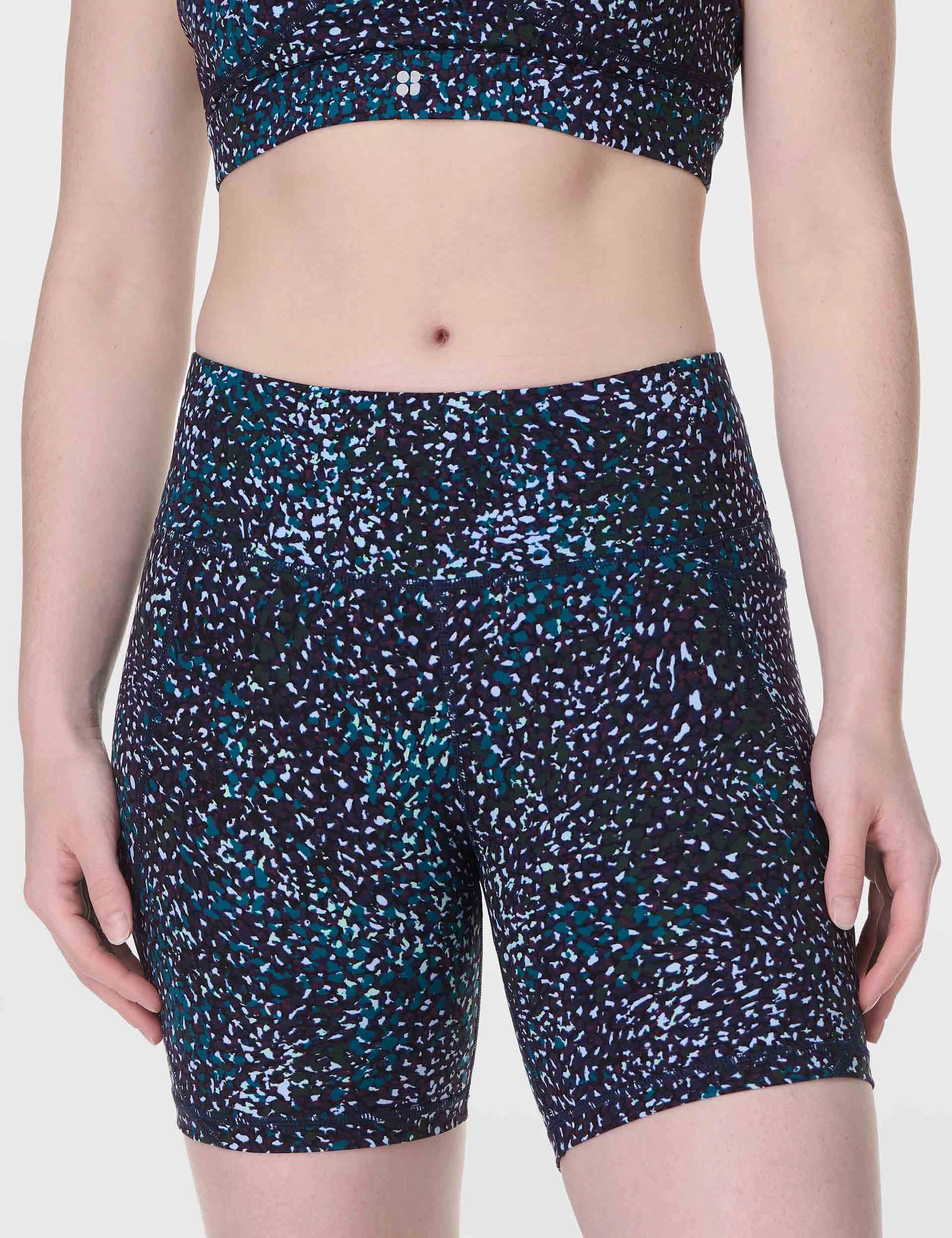 Power 6" Cycling Shorts - Blue Aurora Print