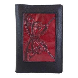 Refillable Leather Icon Journal, Deco Butterfly