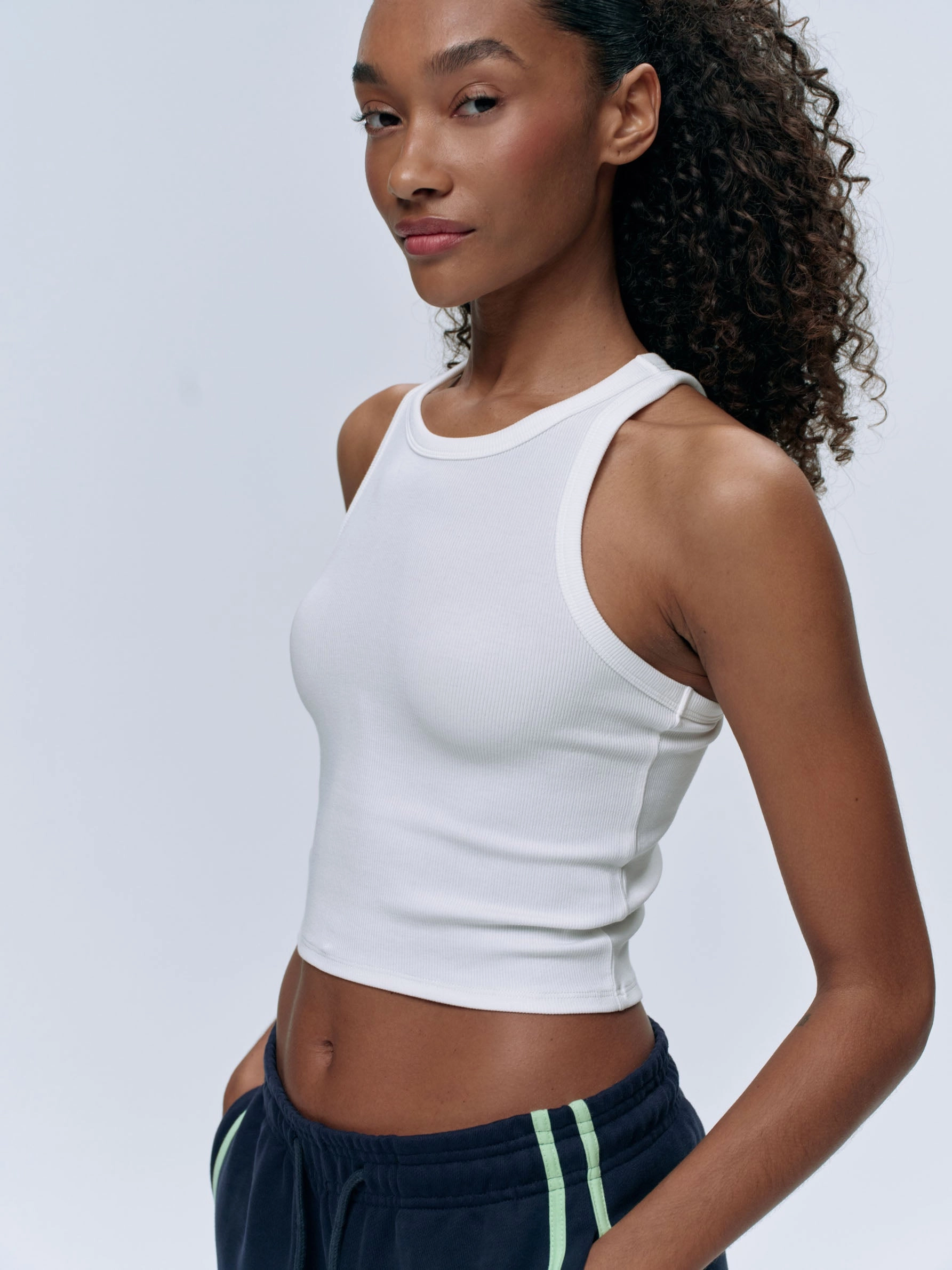 Rib Tank Top - White